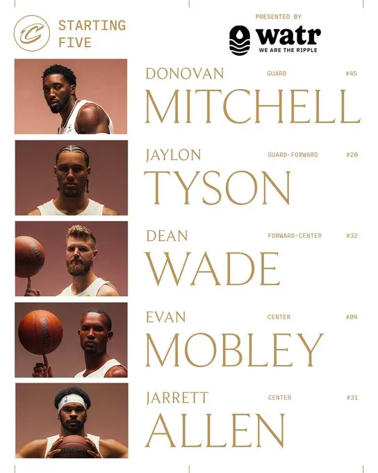 骑士首发:泰森、迪恩-韦德、阿伦、莫布利、米切尔